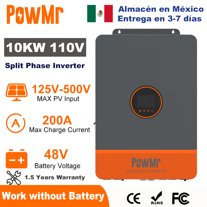 PowMr 10KW inversor de fase di - Flexible Solar Panel reseña y precio